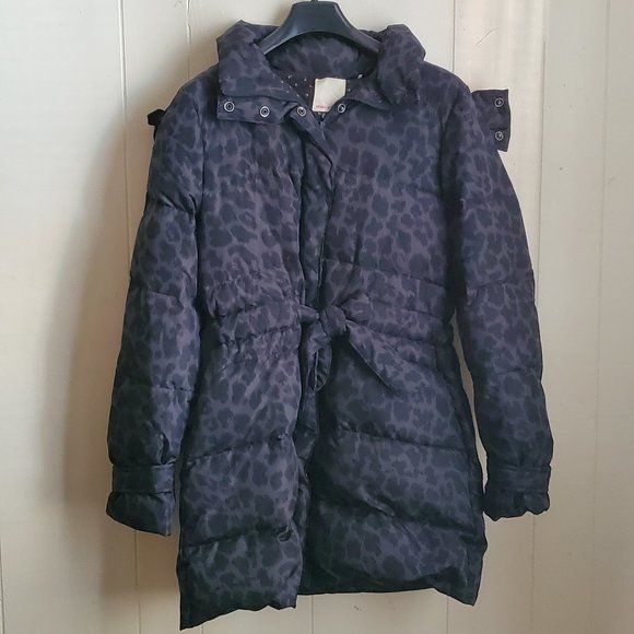Rebecca Taylor Puffa Parka Leopard Puffer Coat